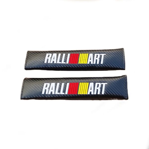 CARBON FIBRE SEAT BELT CUSHION COVER WITH RALLIART LOGO